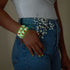 Canne en bonbon | Pourpre x Ivoire | Bracelet Verre Double Luciole
